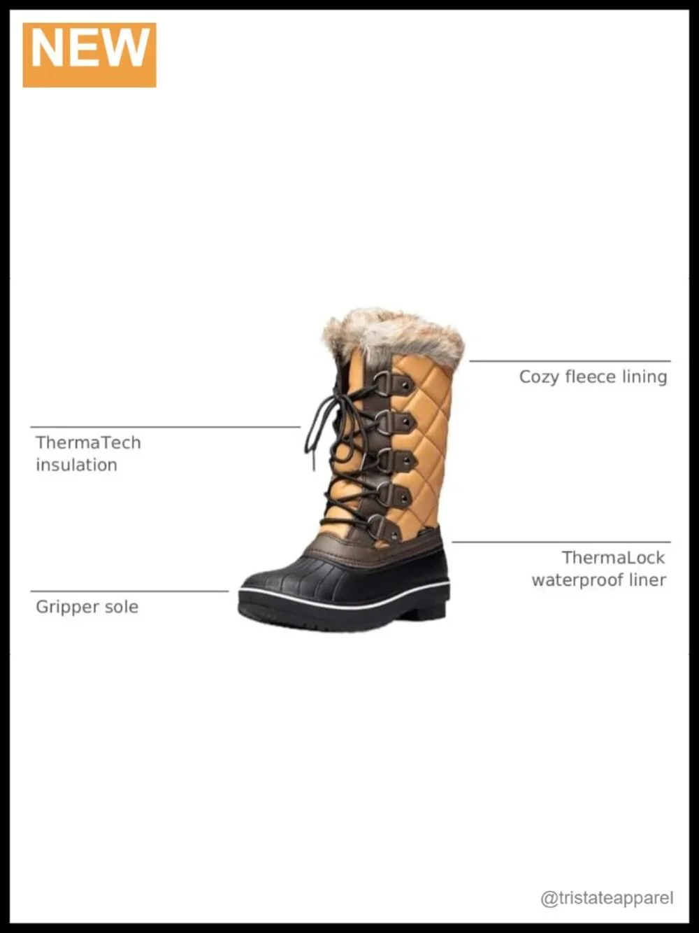 Women's Winter Snow Boots Waterproof Insulated Lace-Up Ankle